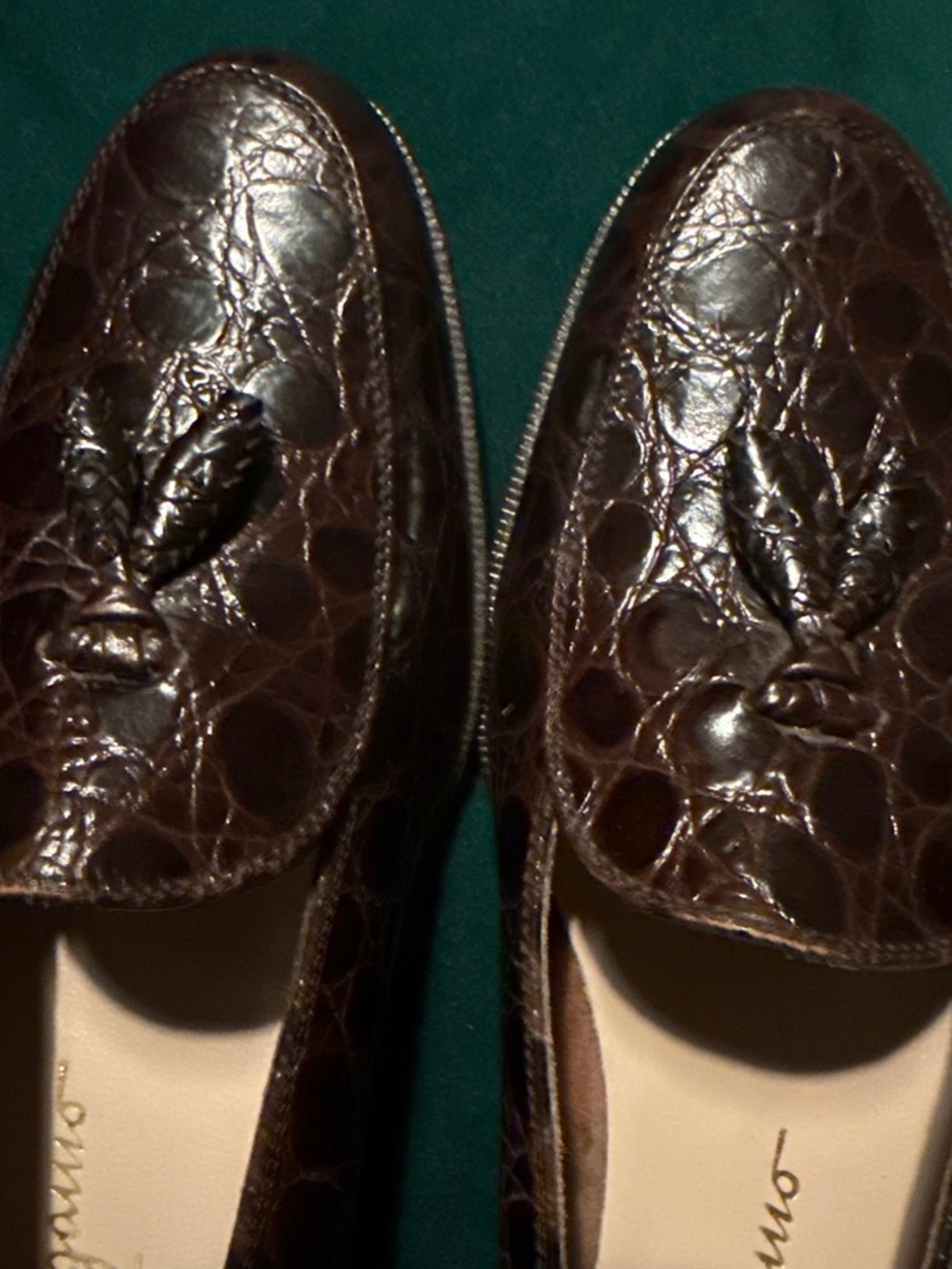 Salvatore Ferragamo brown crocodile skin loafers - Picture 7 of 9
